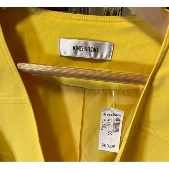 Jones Studio NWT Yellow Open Front Collarless Blazer Jacket Sz 3X - Picture 4 of 8